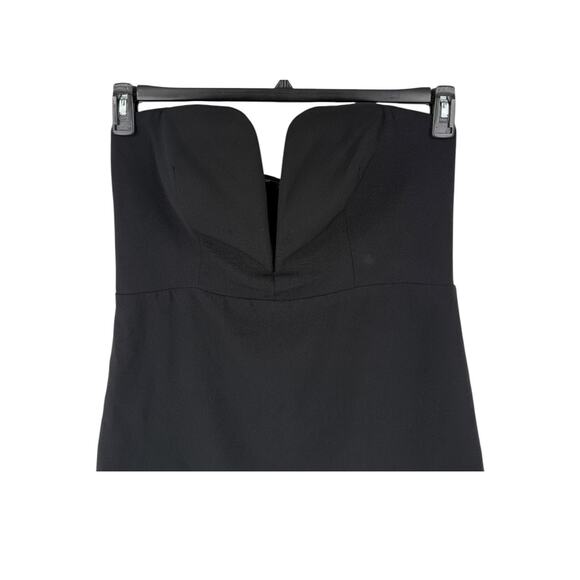 Halston Anabelle strapless fitted mini dress black size 14 - Picture 4 of 9